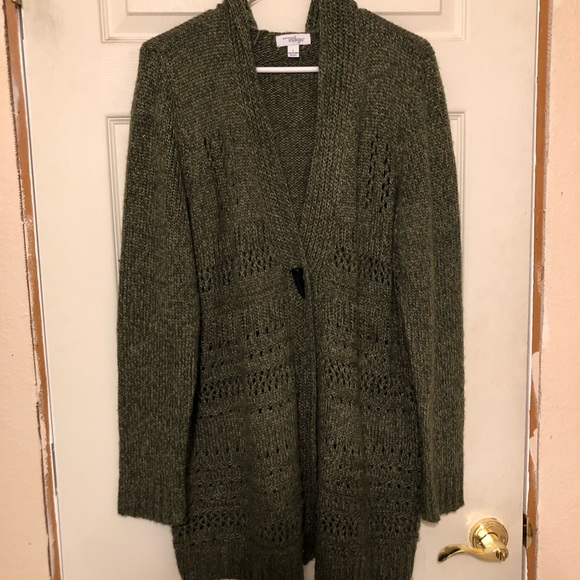 Indigo Sweaters - Indigo Boho Comfy Hooded Olive Cardigan